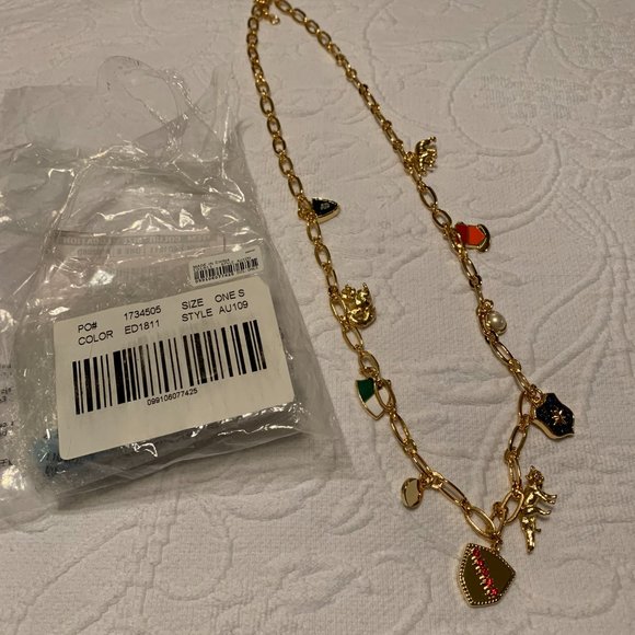 SOLD OUT! New, J. Crew Gold Crest Charm Necklace - Picture 4 of 4